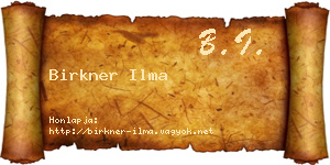 Birkner Ilma névjegykártya